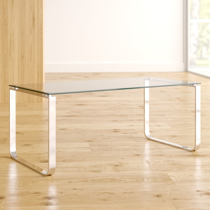 Crewe Sled Coffee Table, Silver