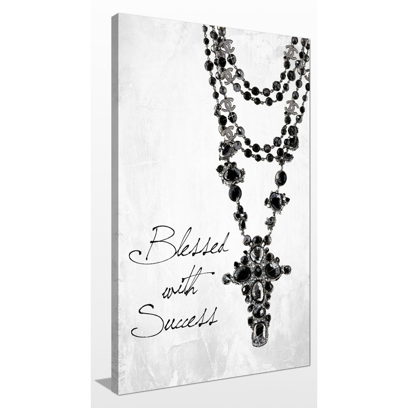 «Blessed with Success», art textuel, Toile tendue, H 40 po x l 24 po x P 1,5 po