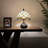 Larentius Tiffany Table Lamp Beige Stained Glass Crystal Beans LED Bulb Dragonfly Base 10"W*10"D*14"H*