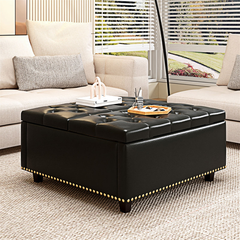 Banc de rangement en tissu, Noir