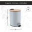 Poubelle avec couvercle en bambou et pédale, capacité de 2,5 L-113485921