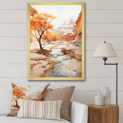 Beige pêche canyon mirage - impressions sur toile florales