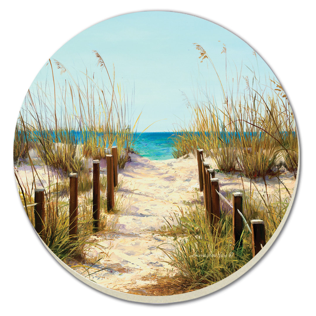 Stoneware Round 4 Piece Coaster Set (Set of 4) Highland Dunes