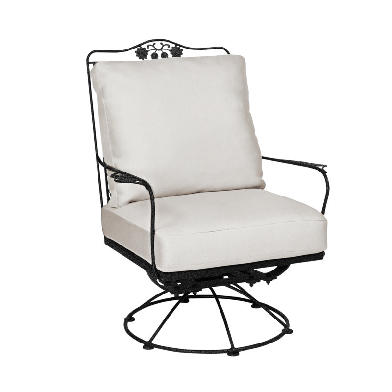 Briarwood Swivel Outdoor Lounge Chair, Textured Black, Sailcloth Salt Sunbrella® Textured