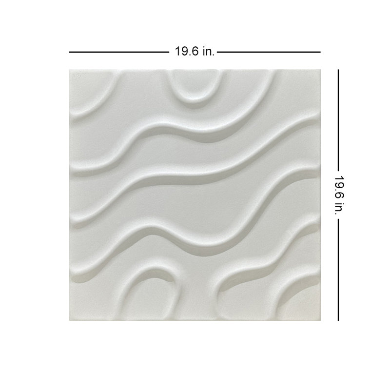 Art moderne - tuile de plafond à coller en mousse 1,6 pi x 1,6 pi, Blanc pur ultra - satin (Behr)