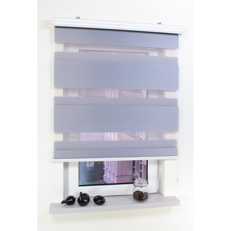 Semi Sheer Roller Shade, 160cm L x 140cm W, Silver-grey
