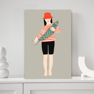 My fish Contemporary Fish Wall Art Print 1 Piece Wrapped Canvas Wall Art