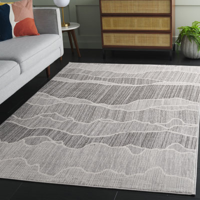 Tapis abstrait gris Loanne Temple