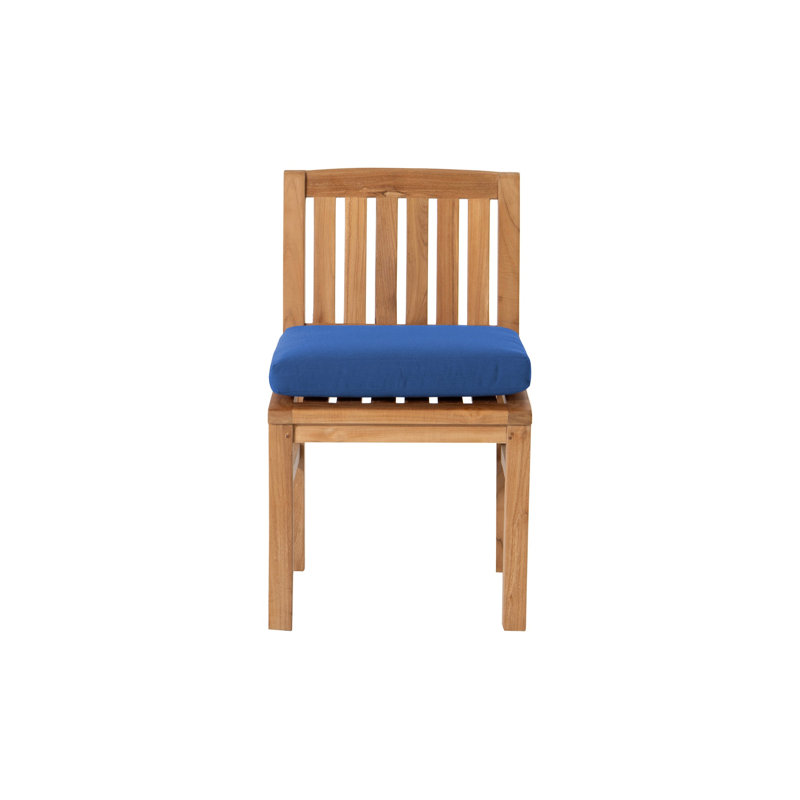 Huntington Fabric Mission Back Side Chair, Teak, Sapphire
