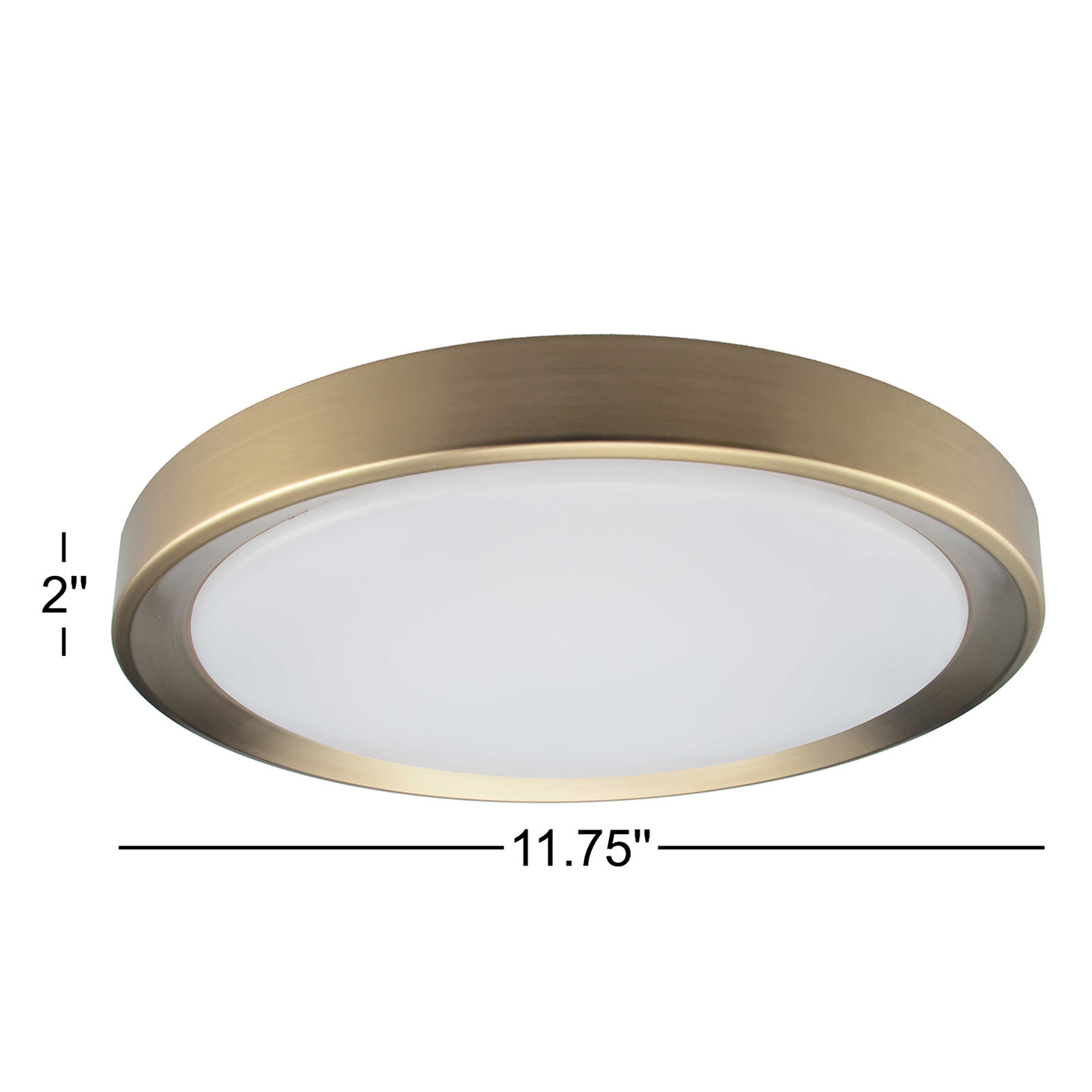 Single Light LED Flush Mount, Aged Brass