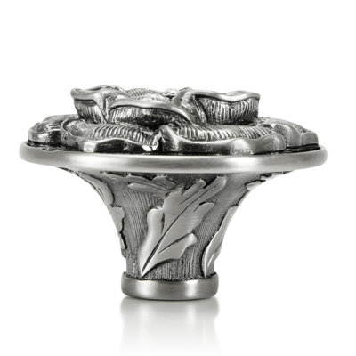 FLORAL VIEW KNOB; CLEAR CRYSTAL ANTIQUE NICKEL FINISH