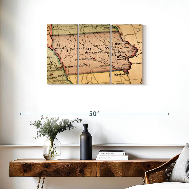 Carte rétro de l'Alaska, Iowa, H 20 po x l 33 po