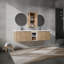 Meuble-lavabo mural sophistiqué avec armoires pratiques et design moderne