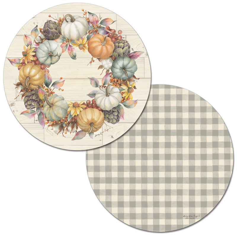 Ensemble de 4 napperons en plastique réversible Pumpkin Time