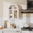 Wall Bathroom Cabinet with Glass Doors, Wood Medicine Cabinet with Adjustable Shelf, Arched Hanging Cabinet for Bathroom, Living room, White-225821140