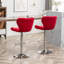 Tabourets de bar pivotants rembourrés réglables avec rotation à 360 °, réglage de la hauteur par vérin à gaz et repose-pieds ergonomique-1417978054