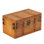  Coffre à trésor en bois de style antique Farmhouse avec sangles en cuir et coffre de rangement décoratif à loquet avant pour bijoux ou lettres, décor rustique pour la maison ou le bureau, petit