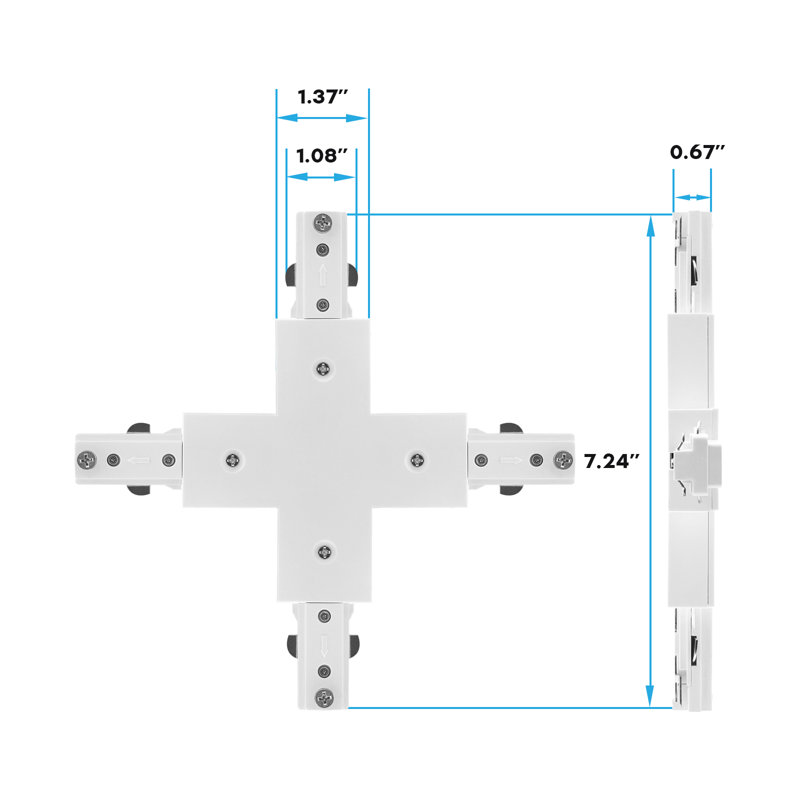 Connecteur d'éclairage en X Luxrite H, connecteur à 4 voies de type H, compatible avec un composant de source d'alimentation à 3 fils 120 V, paquet de 12 blanc