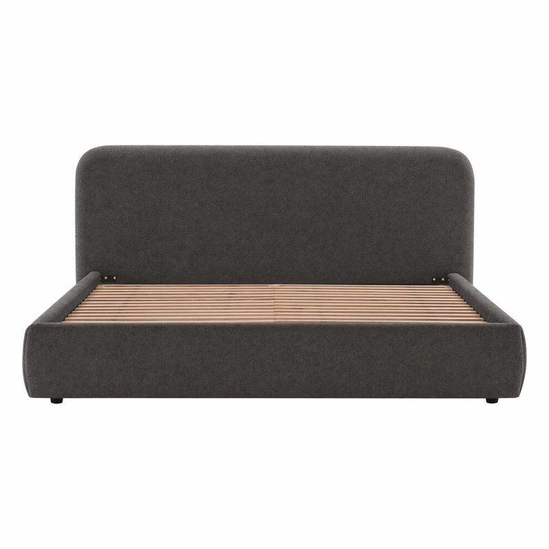 Lit plateforme tapissier Bella, Grand, Chenille Elite cendre