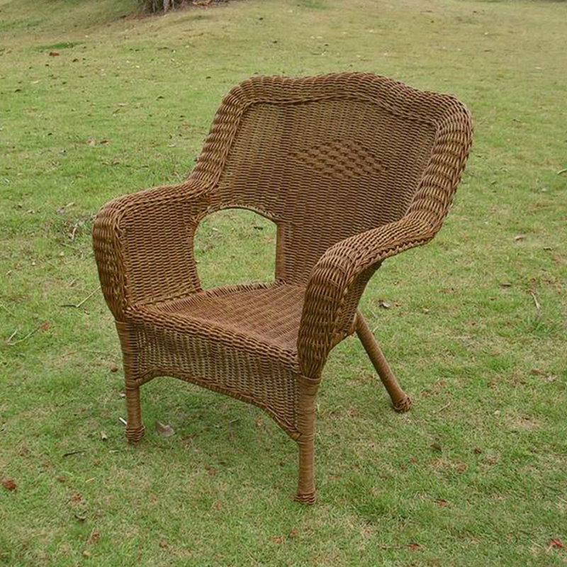 Chaise longue d'extérieur en osier Arved, Moka