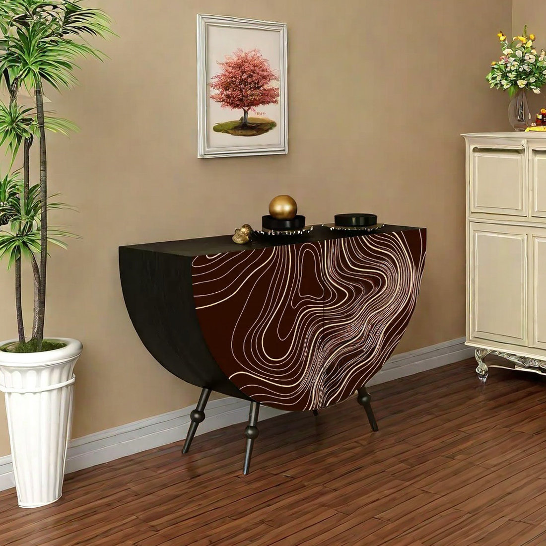 Vivid Space Creation French style multi-functional accent cabinet ...