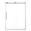 Mortix 60 po X P 74 po H Porte de douche coulissante simple sans cadre en chrome avec transparent 5/16 po Verre