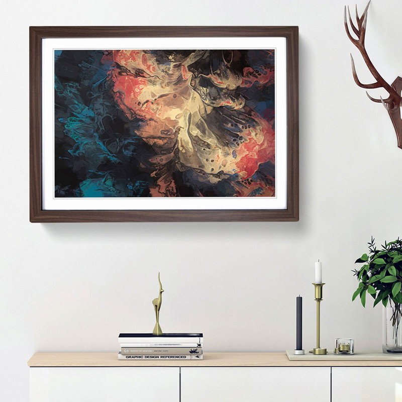 Forgotten Dreams in Abstract - Picture Frame Graphic Art Print, Walnut Framed, 36cm H x 48cm W x 2cm D