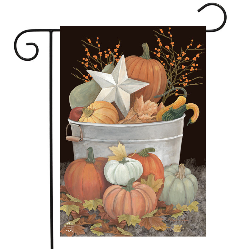 Fall Bushel Primitive Garden Flag