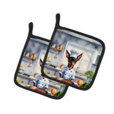 Caroline's Treasures The Dog Chef Polyester Potholder Set