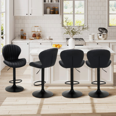 Tabouret de bar rembourré à hauteur réglable et tabouret de comptoir en cuir polyuréthane