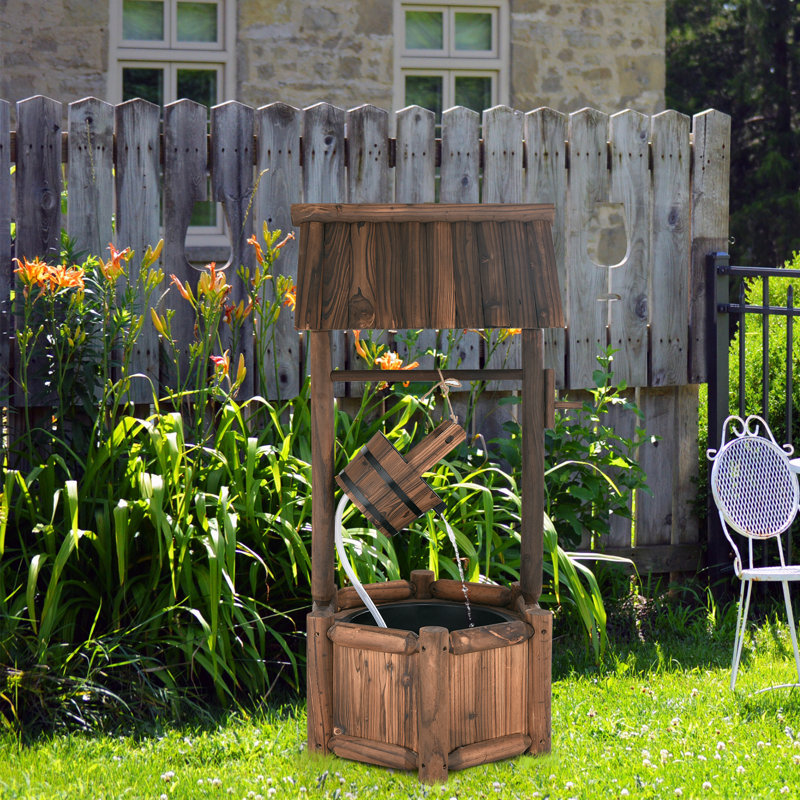 Steib Outdoor Wood Waterfall Fountain