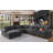 Errett Upholstered Corner Sectional with Storage & Cup Holder Console, 5 Throw Pillows-456439188