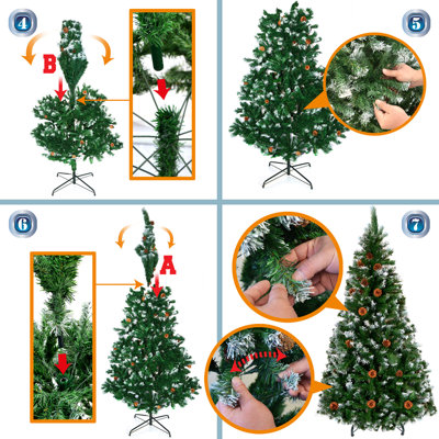 Arbre de noël artificiel pin vert/blanc bonhomme