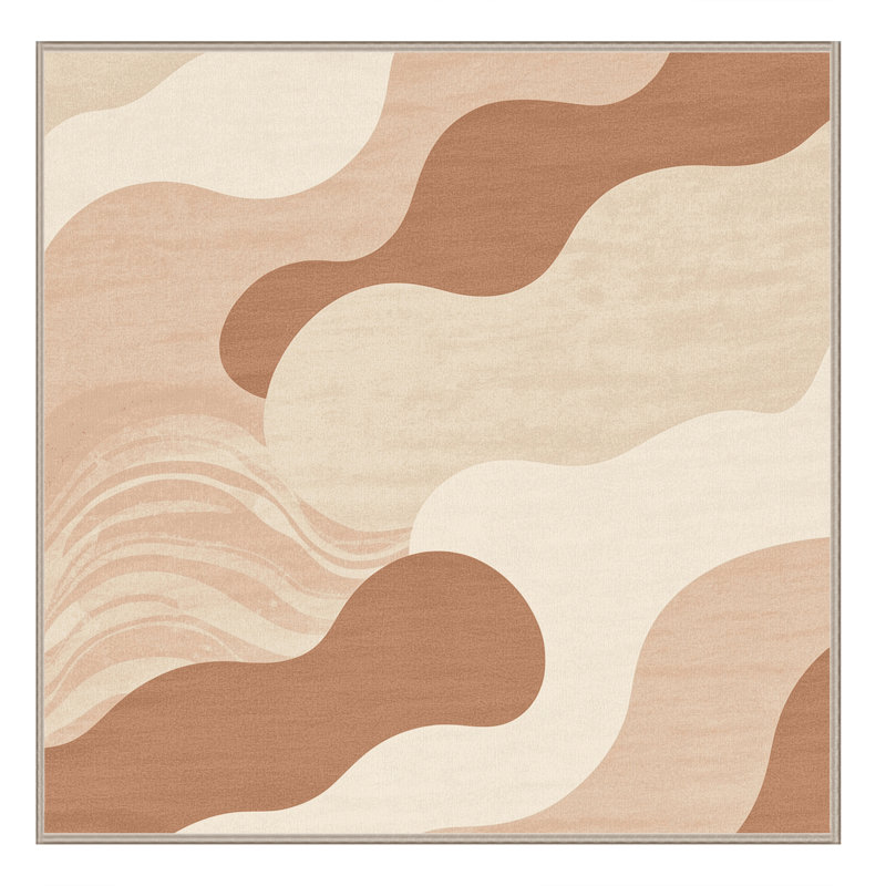 Machine Washable Roslindale Minimalist Solid Color Rug in Beige – Beige Binding, 3' Square