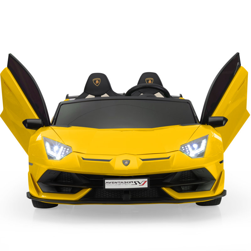 24V Yellow Lamborghini 2-Seater Battery Powered Ride-On Car
