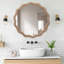 Miroir mural rond en bois 23,62 pouces