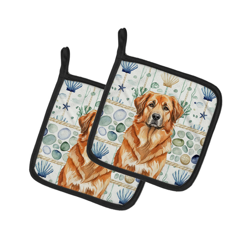 Paire de poignées en verre rouge Leonberger