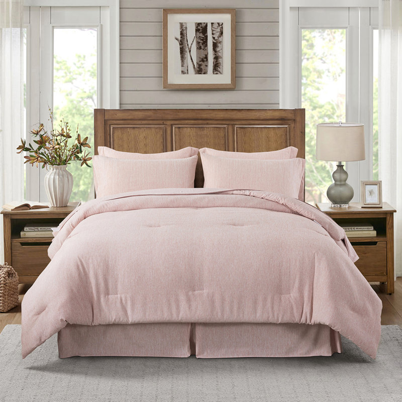 Ensemble d'édredon Soft Cationic, Édredon de très grande taille et 5 pièces suppl, Rose