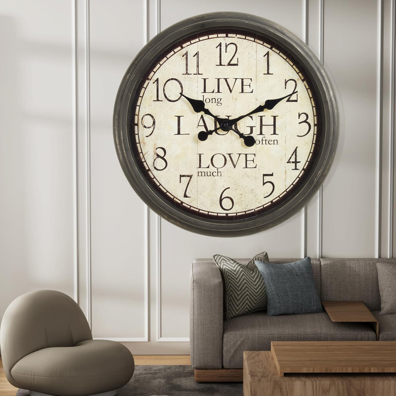 Horloge murale ronde de 16 po de style rétro - horloge en bois brun antique avec mouvement silencieux?