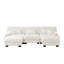 Luxury U Shaped Couch Collection - Chenille White Oversized Cloud For Living Room, 2 Ottomans, Deep Seat Comfy Room ,-201814205-201814203