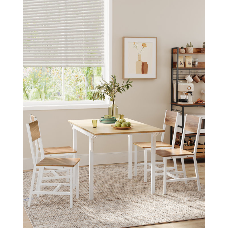 Ajayceon Upholstered Slat Back Parsons Chair, Brown/White, White