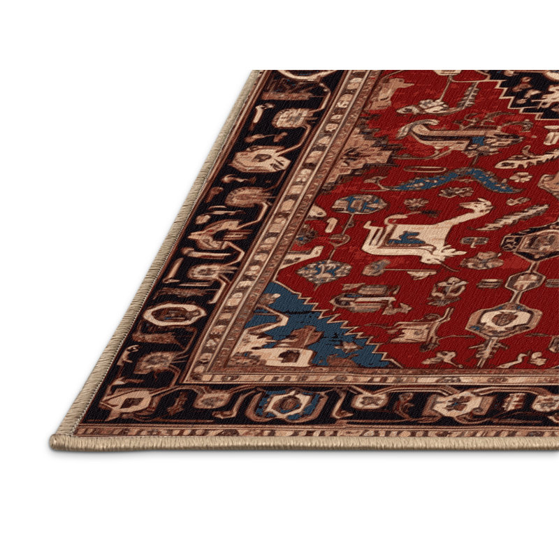 Tapis brun lavable à la machine, Rectangle 5 pi x 7 pi