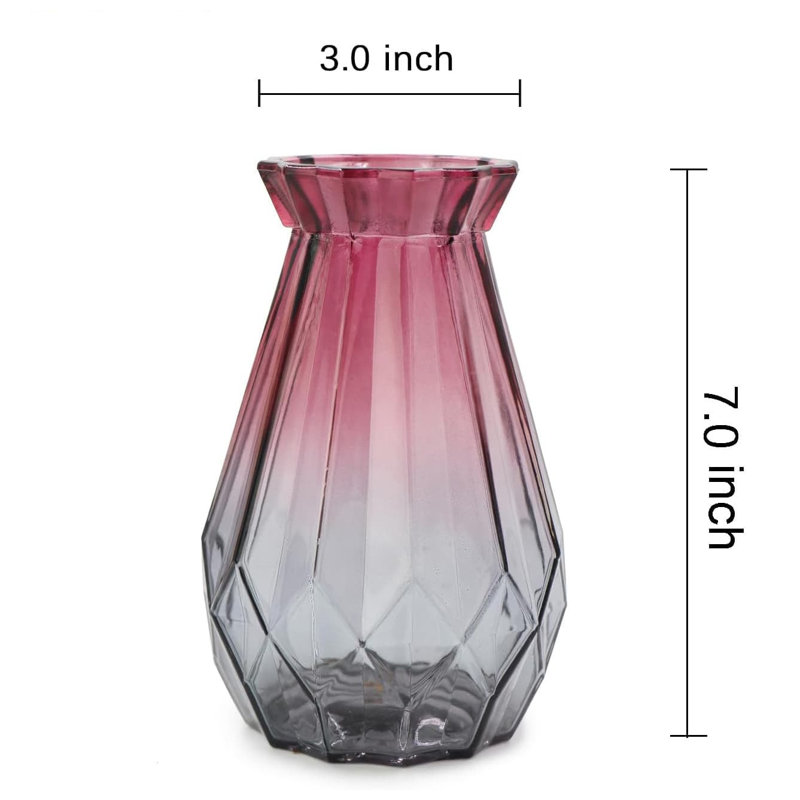 Glass Table Vase, Red/Grey