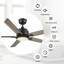 Ventilateur de plafond intelligent à 5 pales DEL avec télécommande et ensemble d'éclairage inclus-617981730