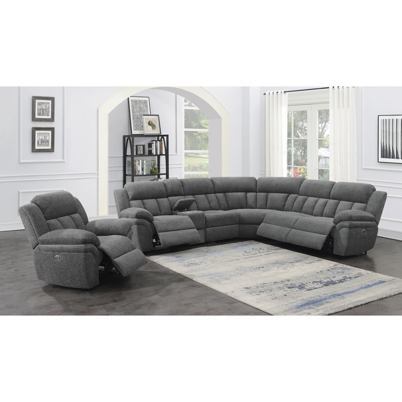 Bahrain Upholstered Power Glider Recliner Charcoal, Power, Gray Polyester