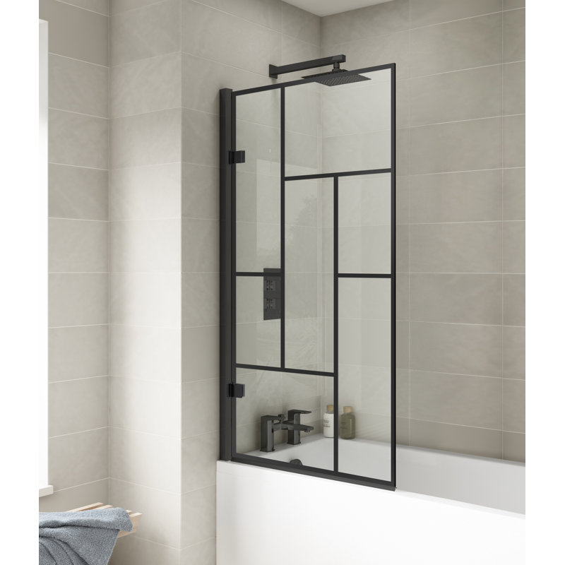830mm W x 1520mm H Framed Tub Door with Pattern Glass