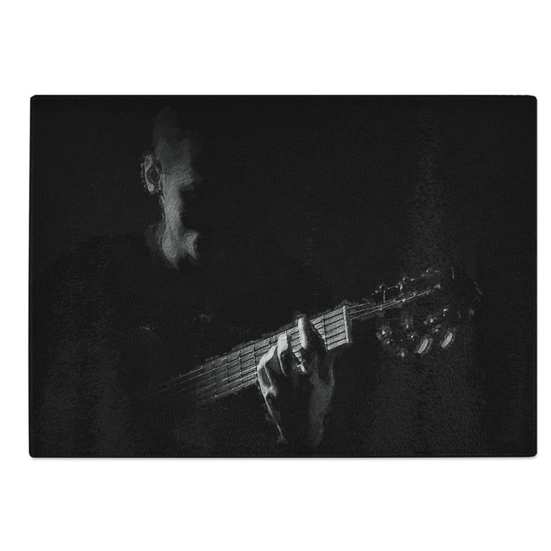 Glass Guitarist in The Shadows Chopping Board, 28.5 cm W x 20 cm L