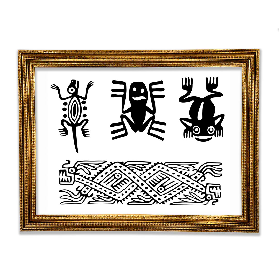 Tribal Animal Art Gerahmter Druck