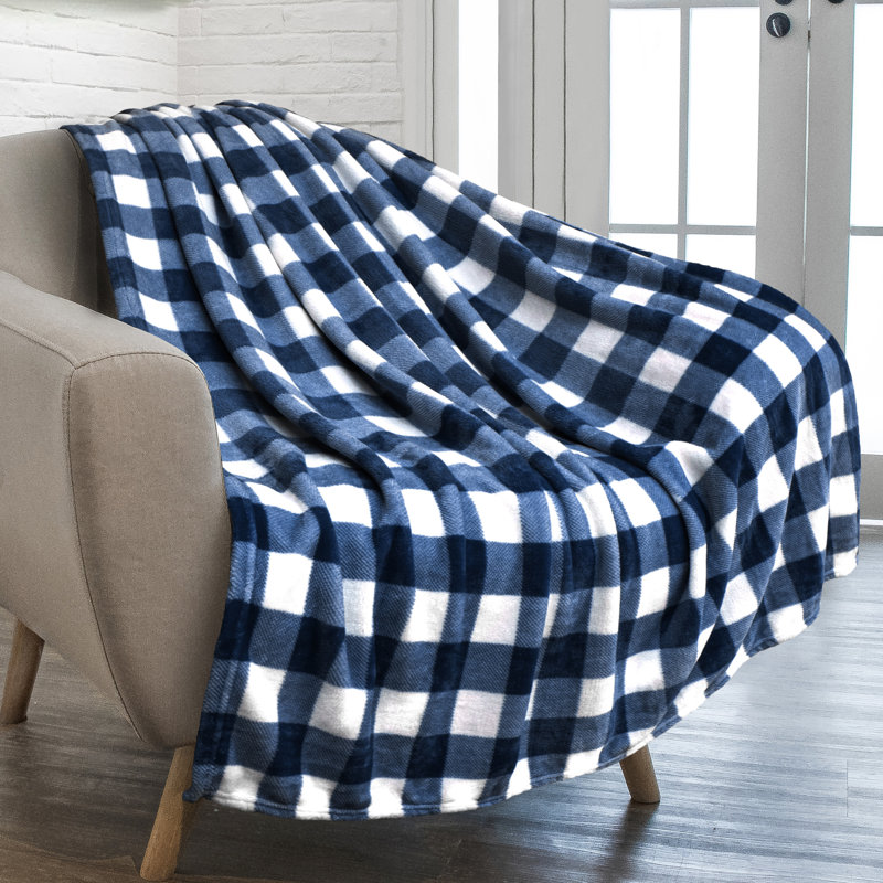  Couverture super douce et confortable, Bleu marine, 50 po x 60 po