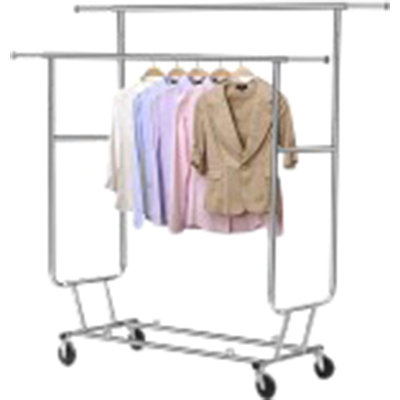 Metal Adjustable Rolling Industrial Pipe Clothing Rack